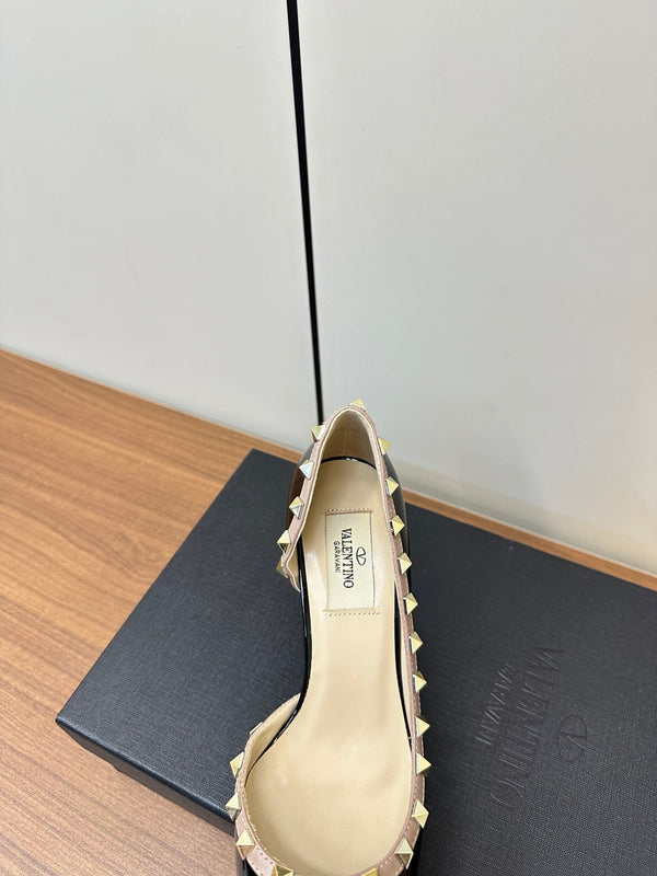 Valentino Black Rockstud D'Orsay Pumps 95mm Vacchetta 989892