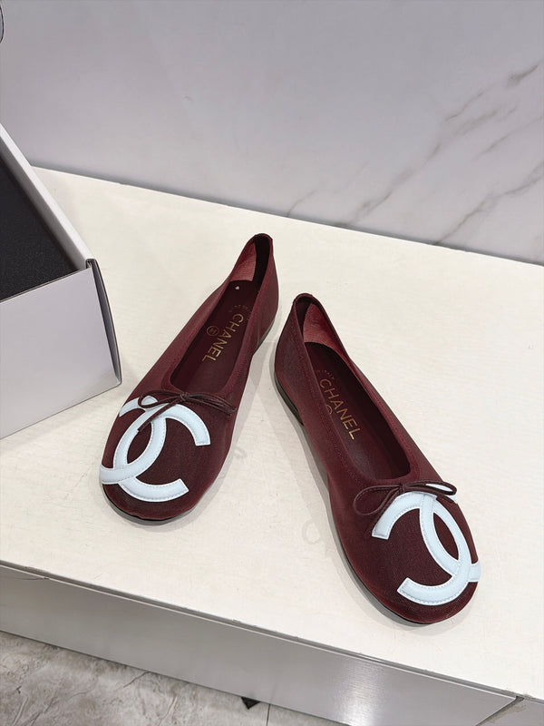 CC 26s Coco Beach Ballet Flats Burgundy Mesh 937753