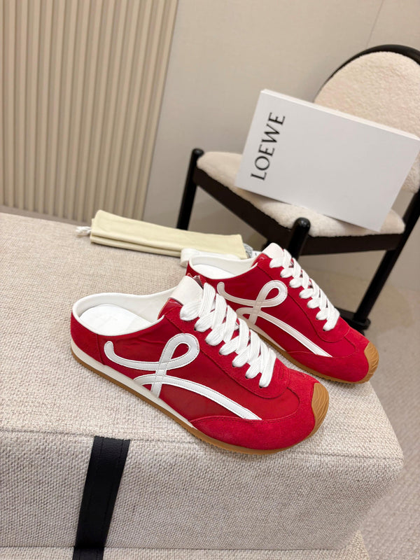 Loe Ballet Runner Slip-On Red Suede Nylon 833799