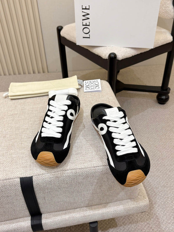 Loe Ballet Runner Slip-On Black Suede Nylon 833800