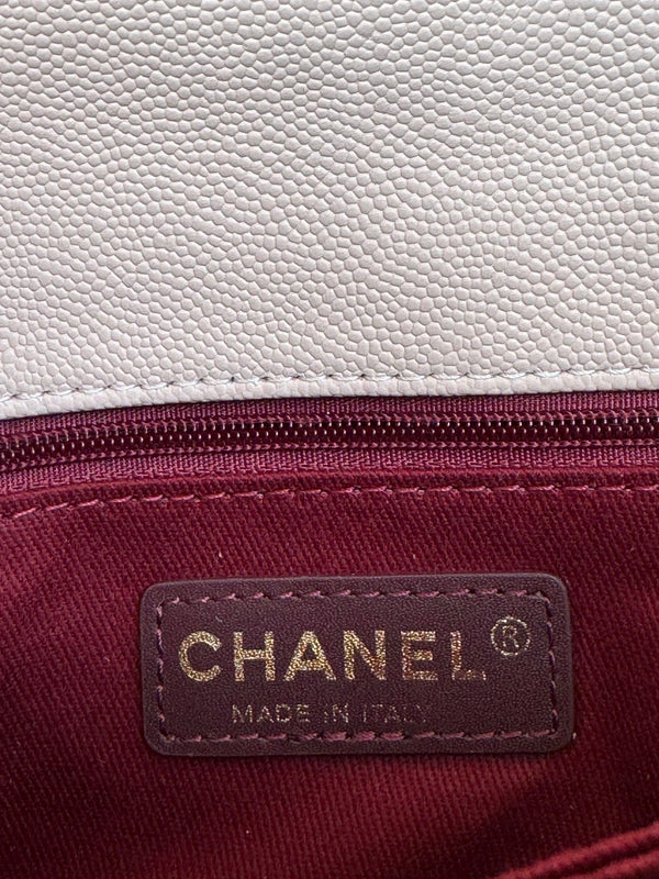 coco handle medium 29cm pastel pink red quilted caviar leather gold hardware