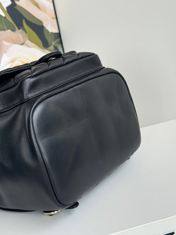 duma backpack 22cm black lambskin light gold hardware