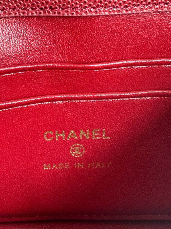 CC 24K Coco Handle Nano 14.5cm Burgundy Grained Calfskin Gold Hardware