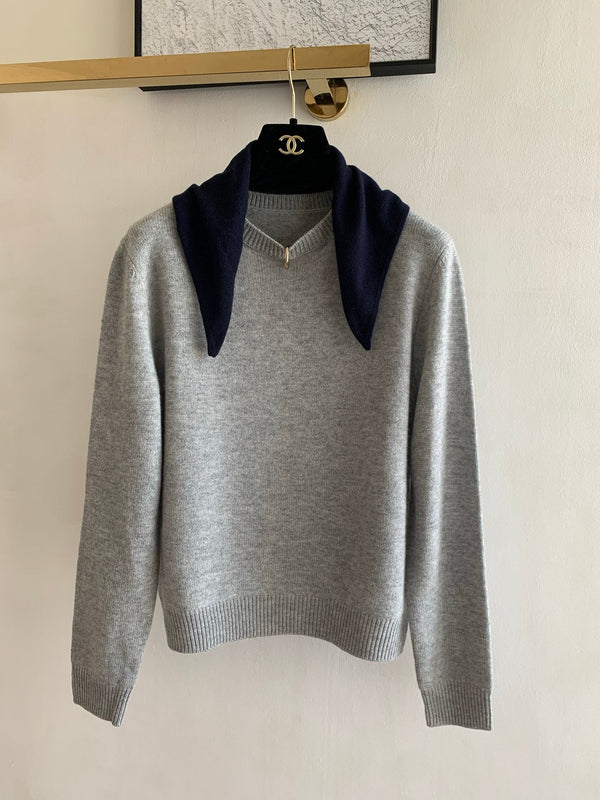 CD 26K Knit Sweater Round Neck Scarf Cashmere 437841