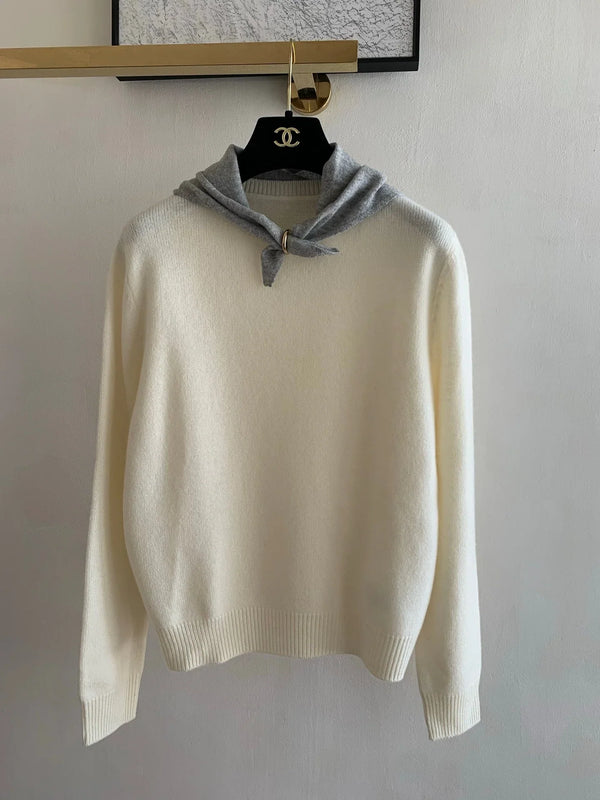 CD 26K Knit Sweater Round Neck Scarf Cashmere 437841