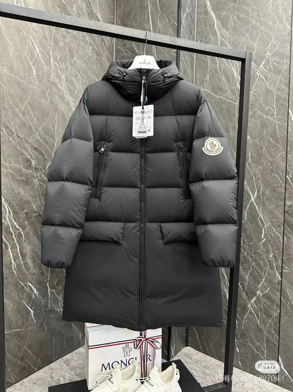Moncler 25 Long Coat Black Polyester 291395