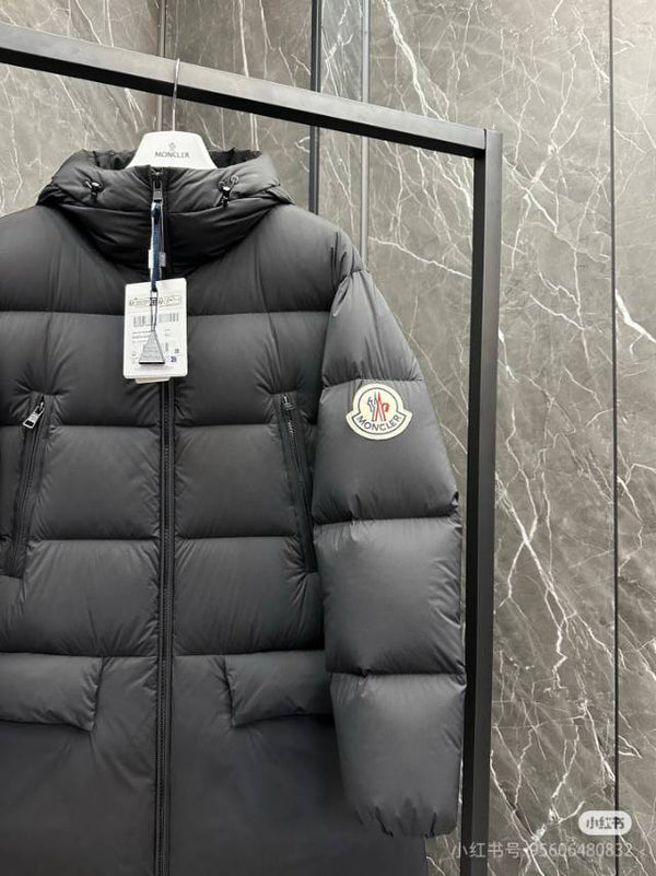 Moncler 25 Long Coat Black Polyester 291395