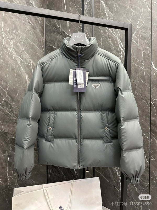 Prada 25 Down Jacket Black And Grey Polyester 291391