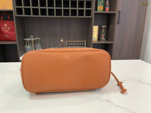 ZAINO ALPIN 37 IN PELLE DI AGNELLO MARRONE E TELA GOYARDINE