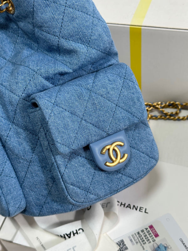 Zaino CC 25C 24,3 cm Demin Blu Denim lavato Hardware dorato 243645