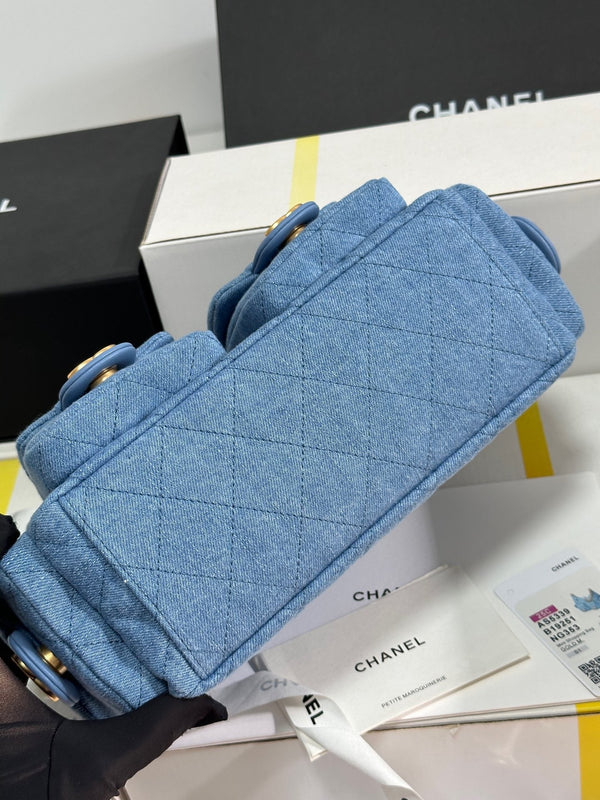 CC 25C Hobo 31cm Baby Blue Demin Gold Hardware 243565