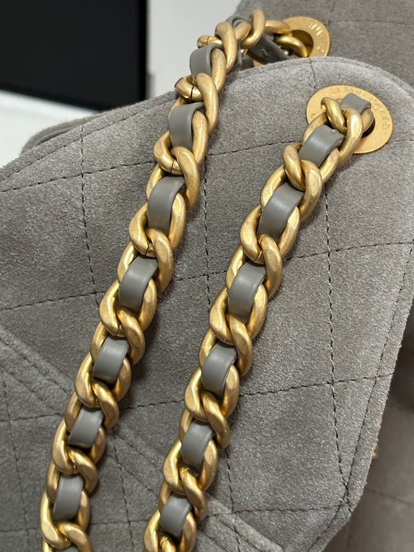 CC 25C Hobo Bags 30cm Warm Grey Suede 243557