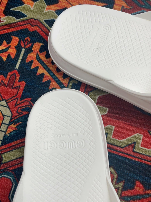 GG WEB SLIDE SANDAL WHITE RUBBER