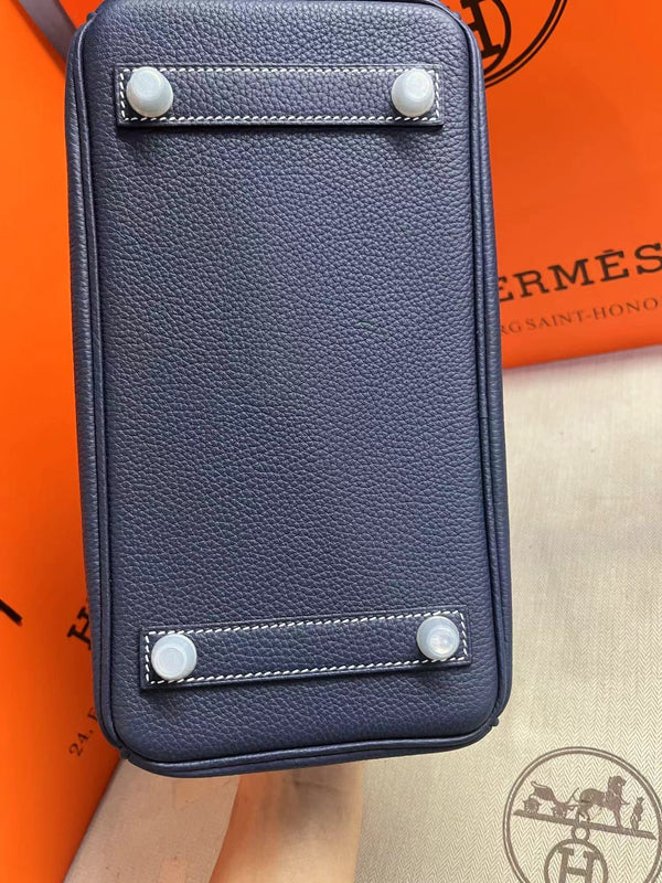 HM Birkin 25cm Navy Blue Togo Leather Silver Hardware