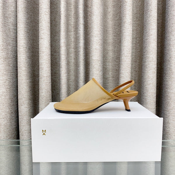 Loewe 25 Petal Slingback Beige Mesh Sheepskin