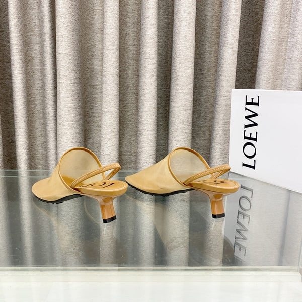 Loewe 25 Petal Slingback Beige Mesh Sheepskin