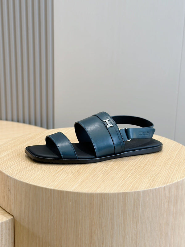 HM HENRIO FLAT SANDAL AEGEAN CALFSKIN