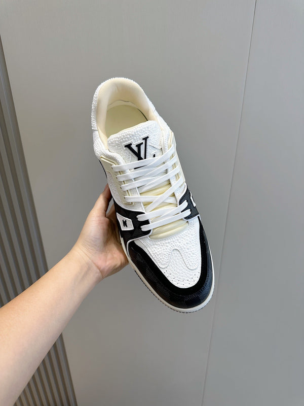 LV TRAINER BLACK DAMIER MIX WHITE GRAINED CALFSKIN