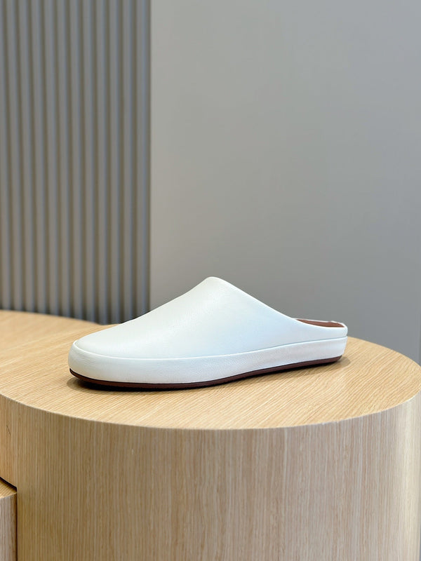 LP TOMORI SABOT MULES IN PELLE DI VITELLO BIANCA