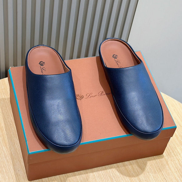 MULES LP TOMORI SABOT BLU MARINO RETE VITELLO
