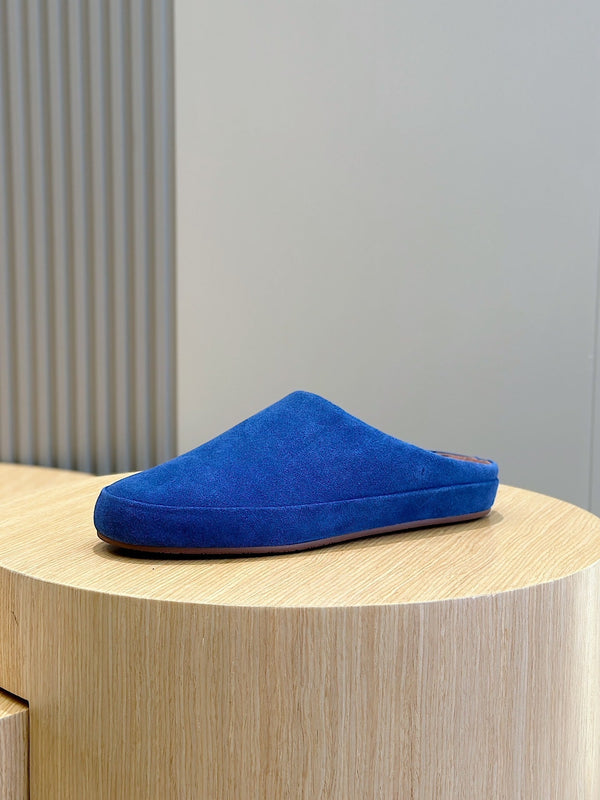 LP TOMORI SABOT MULES COBALT SUEDE