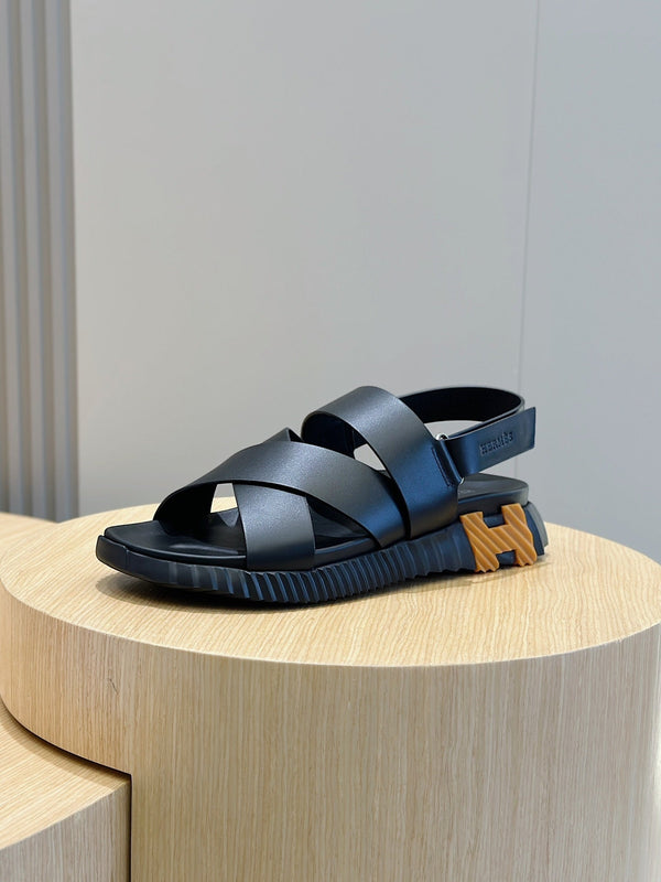 HM ELECTRIC SANDAL BLACK CALFSKIN
