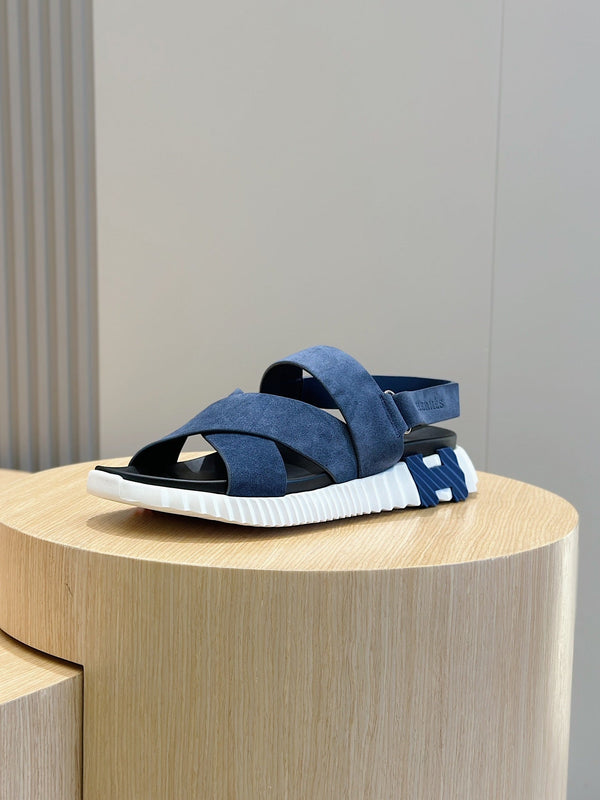 HM Men's Electric Sandals Navy Blue Suede 547690