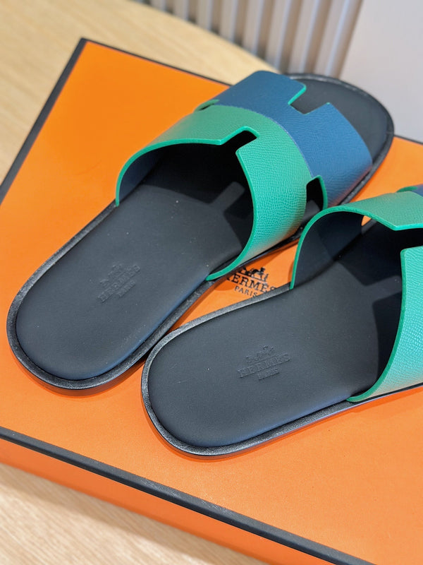 HM IZMIR SANDAL OCEAN AND NAVY CALFSKIN