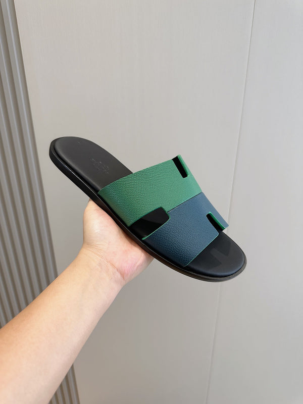 HM IZMIR SANDAL OCEAN AND NAVY CALFSKIN