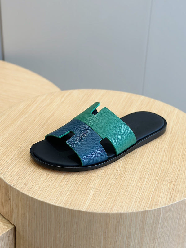 HM IZMIR SANDAL OCEAN AND NAVY CALFSKIN