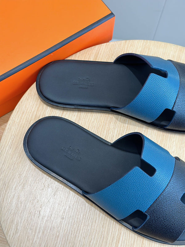 HM IZMIR SANDAL DENIM AND NAVY CALFSKIN