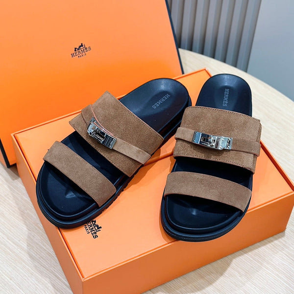HM Jackson Slide da uomo in pelle scamosciata marrone 547709
