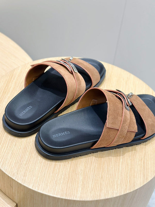 HM Jackson Slide da uomo in pelle scamosciata marrone 547709