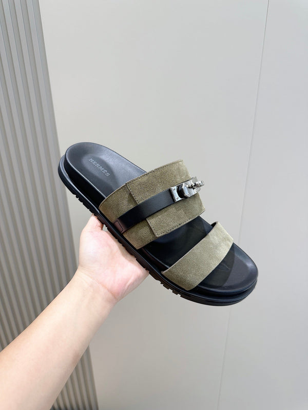 HM Men's Jackson Slide Moss Green Suede 547710