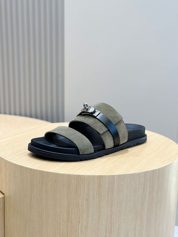 HM Men's Jackson Slide Moss Green Suede 547710