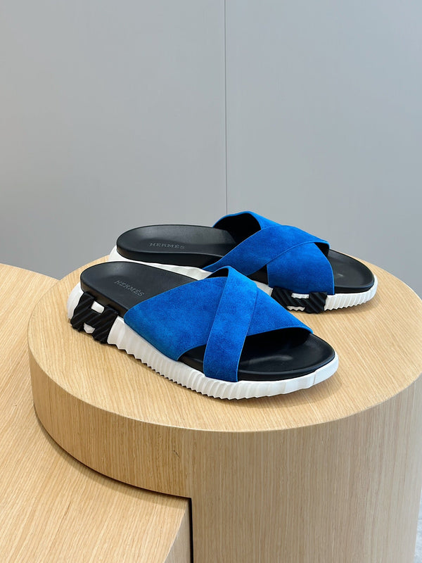 HM Infra Slide da uomo in pelle scamosciata blu 547632