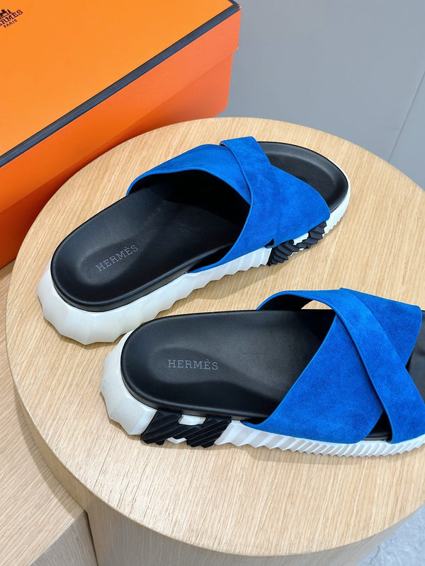 HM Infra Slide da uomo in pelle scamosciata blu 547632