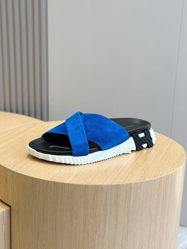 HM Infra Slide da uomo in pelle scamosciata blu 547632