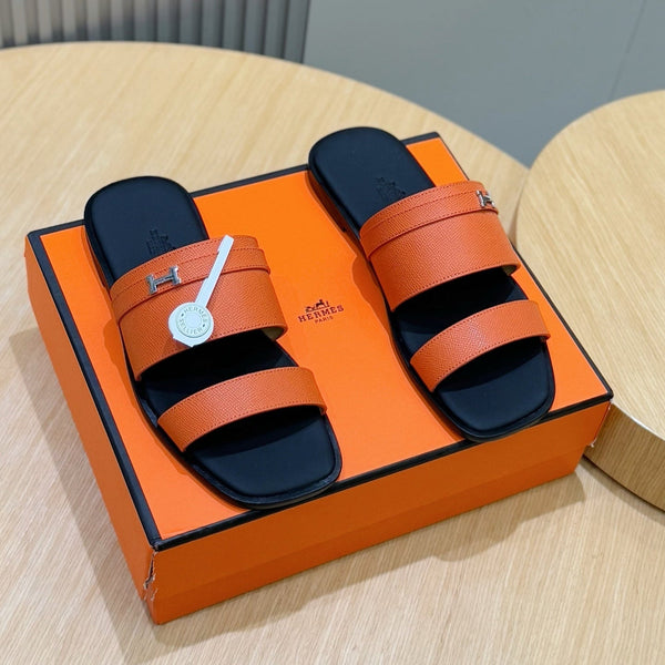 HM Men's 25 Slide Orange Calfskin 599974