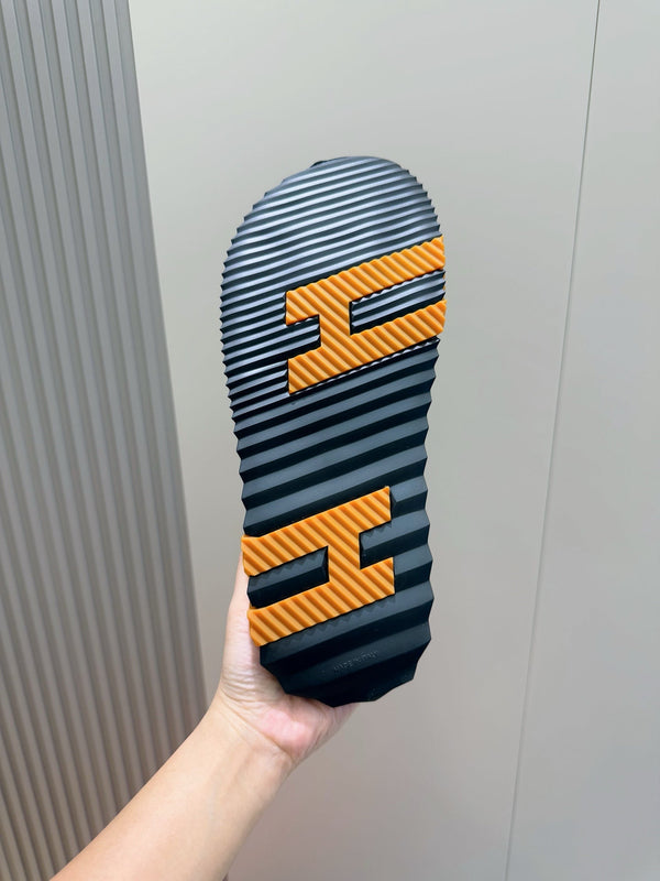 HM Men's Infra Slide Black Brown Cowhide 599991