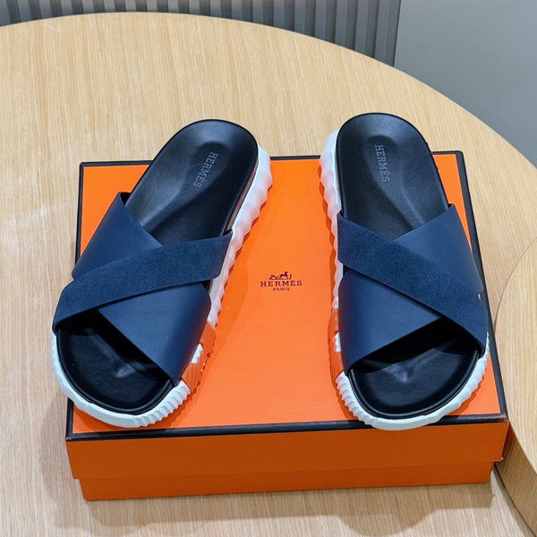 HM Infra Slide da uomo in pelle scamosciata blu navy 599997
