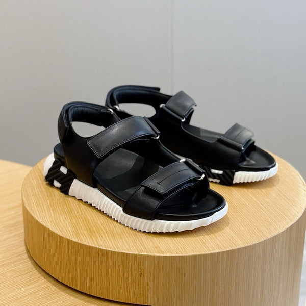 HM Men's Junior Sandal Black White Calfskin 643241