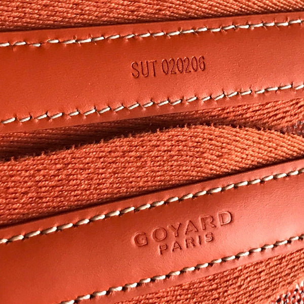 BORSA CASSETTE TRUNK 21 IN TELA GOYARDINE ROSSA E PELLE DI VACCA CLAMECY