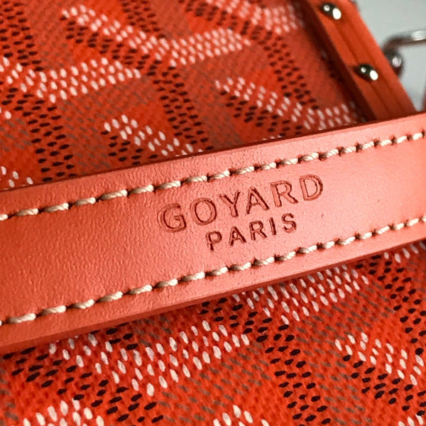 BORSA CASSETTE TRUNK 21 IN TELA GOYARDINE ROSSA E PELLE DI VACCA CLAMECY