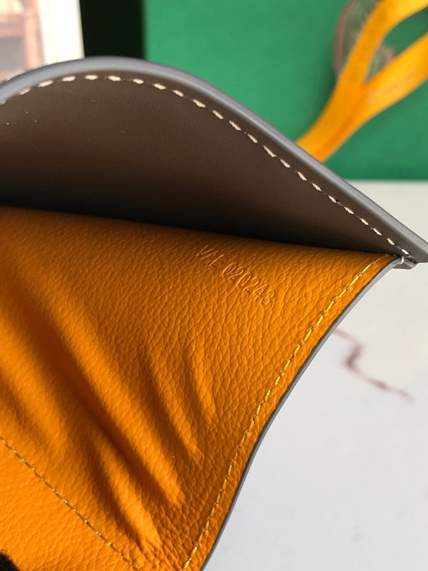 PORTAFOGLIO SAINT-GABRIEL 12 IN PELLE DI VITELLO GRIGIA E TELA GOYARDINE