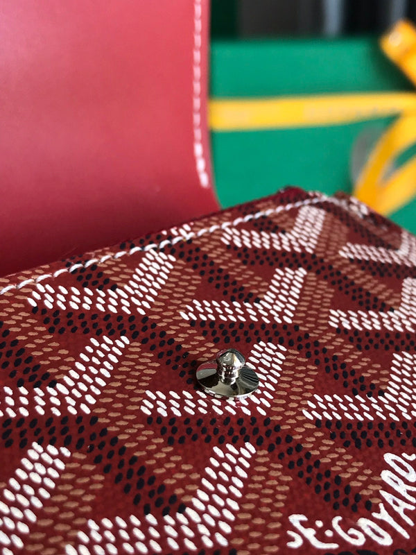 PORTAFOGLIO SAINT-GABRIEL 12 IN VITELLO ROSSO CLASSICO E TELA GOYARDINE