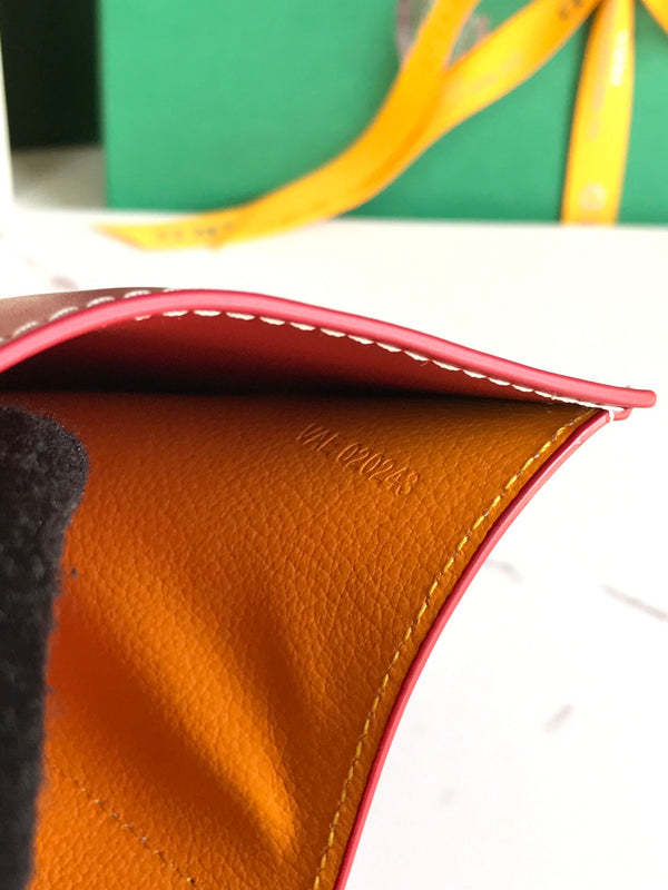 PORTAFOGLIO SAINT-GABRIEL 12 IN VITELLO ROSSO CLASSICO E TELA GOYARDINE