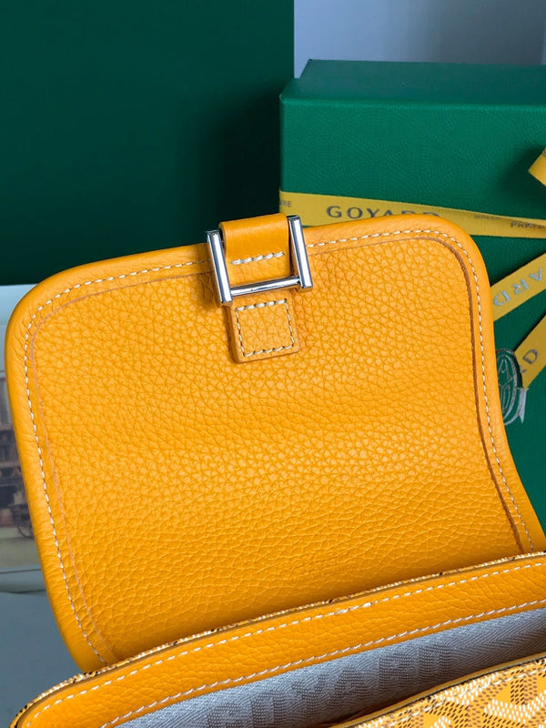 GRAND BLEU 16 IN TELA GOYARDINE GIALLA E PELLE DI AGNELLO