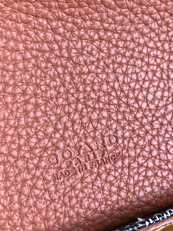 GRAND BLEU 16 IN TELA GOYARDINE NERA E PELLE DI AGNELLO MARRONE CHIARO