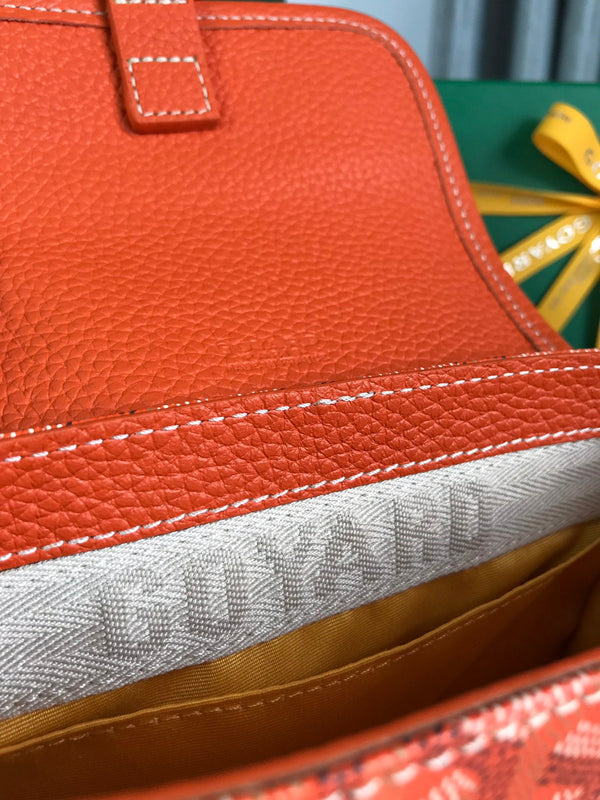 GRAND BLEU 16 IN TELA GOYARDINE ARANCIO E PELLE DI AGNELLO